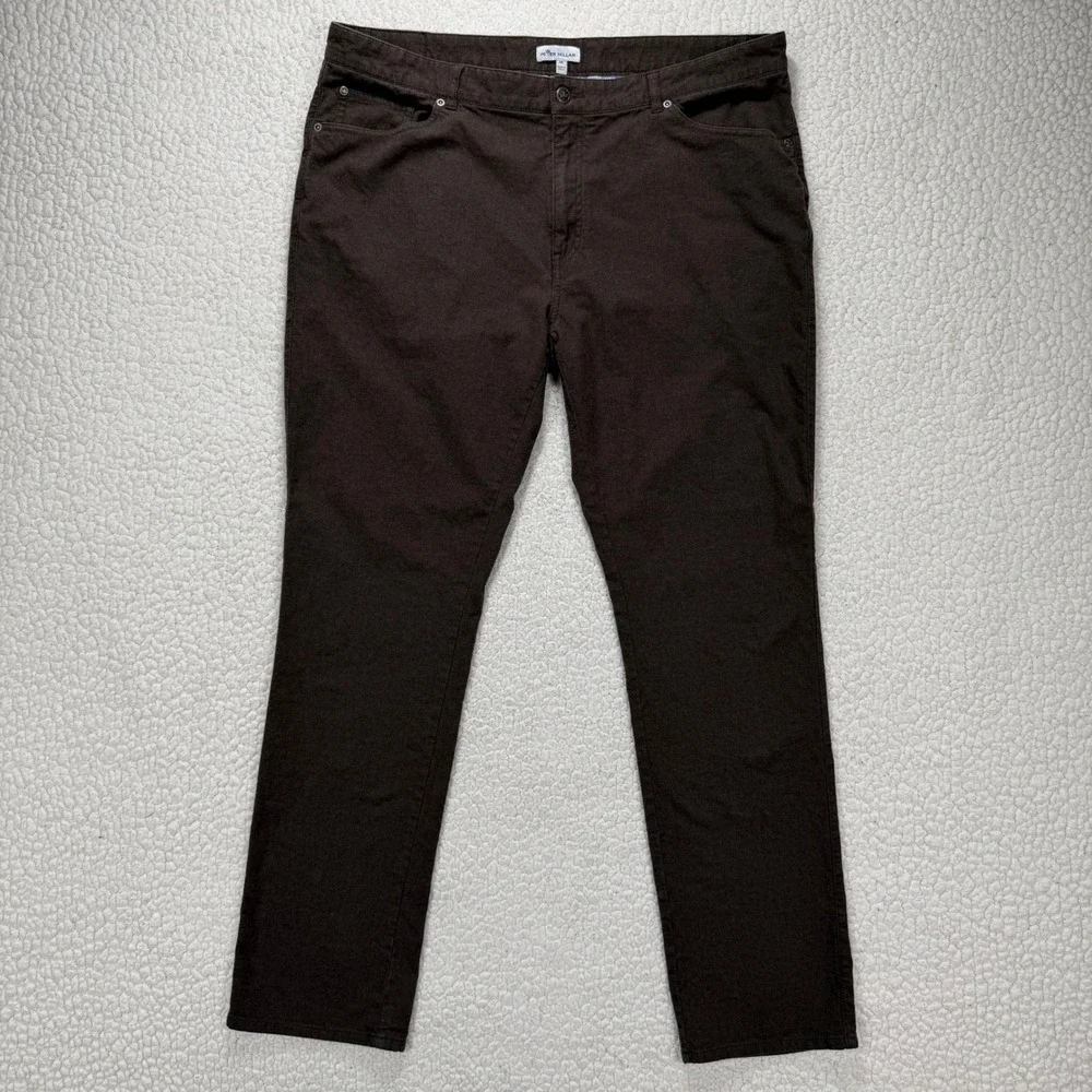Peter Millar Straight 5-Pocket‎ Pants Mens 40x32 Brown Luxury Preppy Business